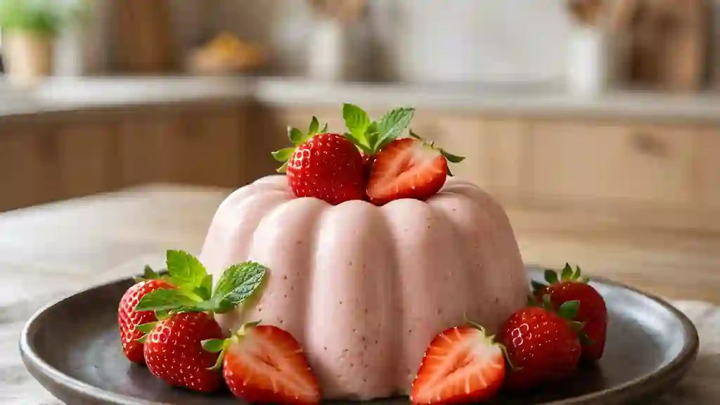 Bavarois aux fraises aérien - Photo de présentation