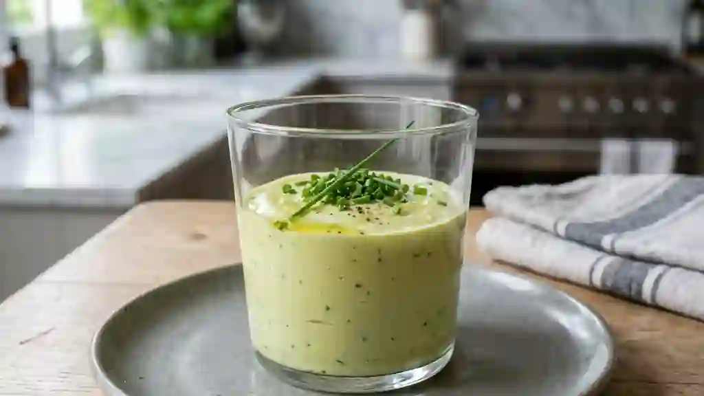 Bavarois d'avocat soyeux à la ciboulette - Photo de présentation