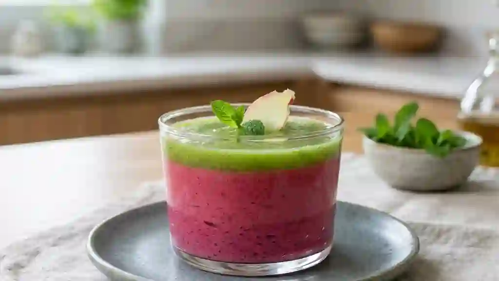 Bavarois de betterave soyeux au gingembre - Photo de présentation