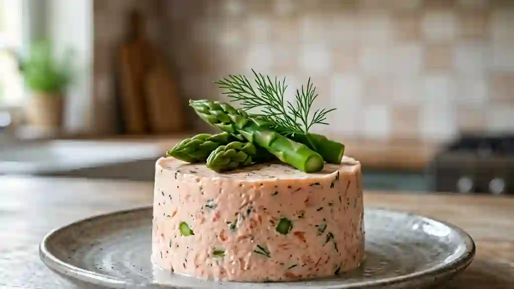 Bavarois Fondant Saumon et Asperges Croquantes - Photo de présentation