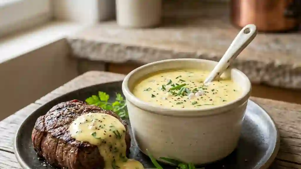 Béarnaise onctueuse à l'estragon frais - Photo de présentation