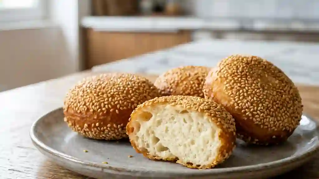 Beignets au sésame dorés et cœur tendre - Photo de présentation
