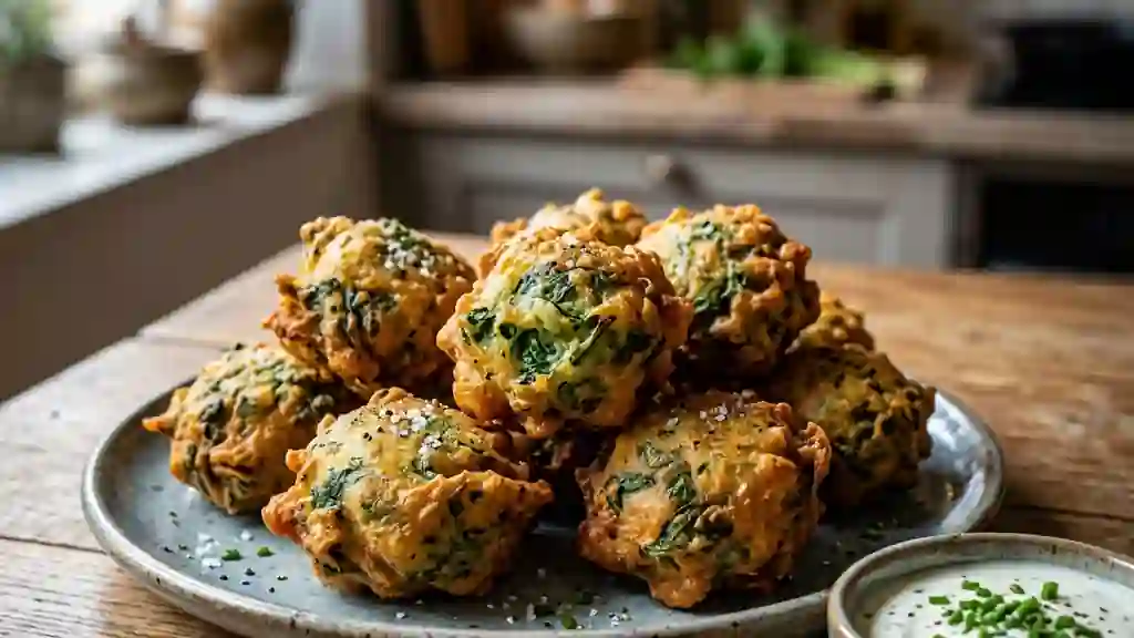 Beignets d'épinards croustillants et fondants - Photo de présentation