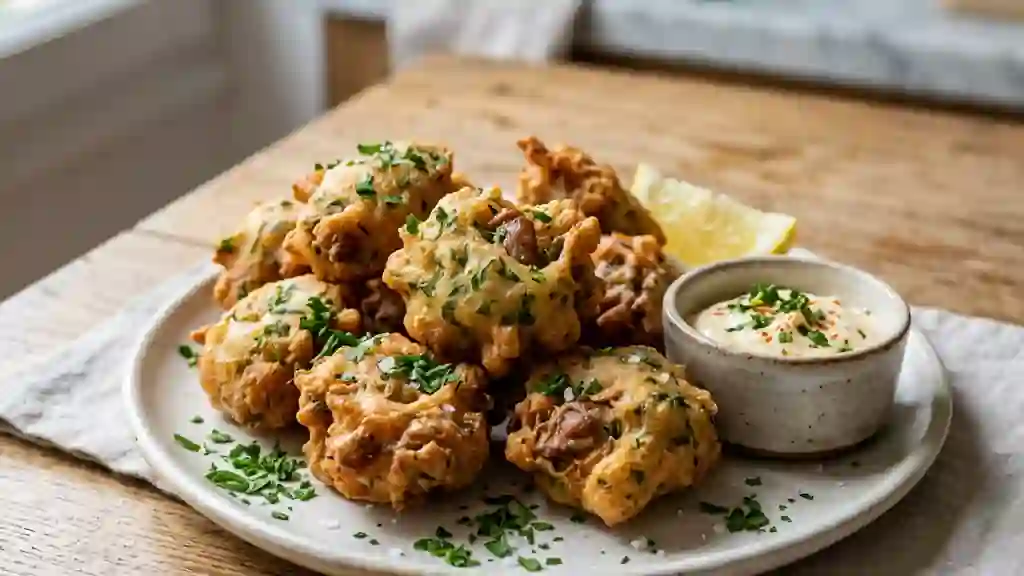 Beignets de crêtes de coq croustillants - Photo de présentation