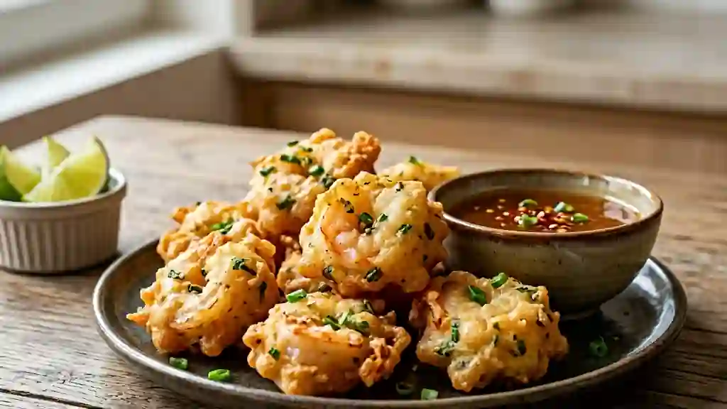 Beignets de crevettes croustillants à l'asiatique - Photo de présentation