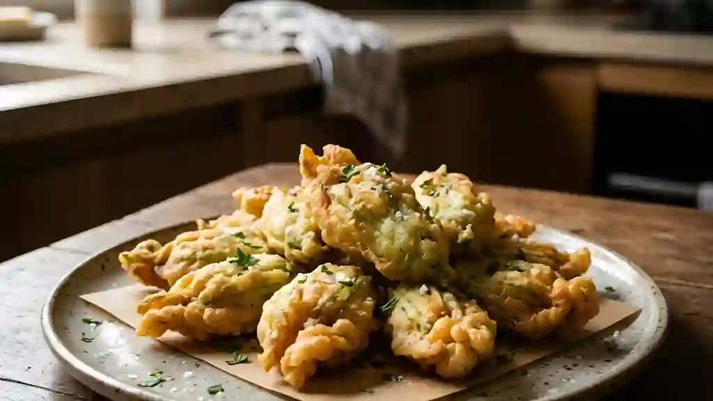 Beignets de fleurs de courgette croustillants - Photo de présentation
