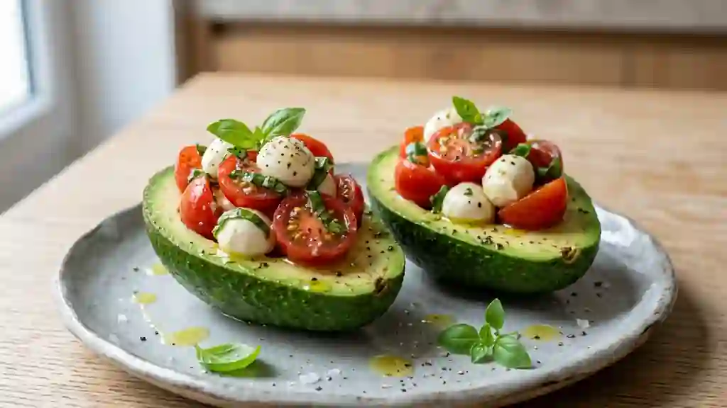 Avocats fondants à la Caprese - Photo de présentation
