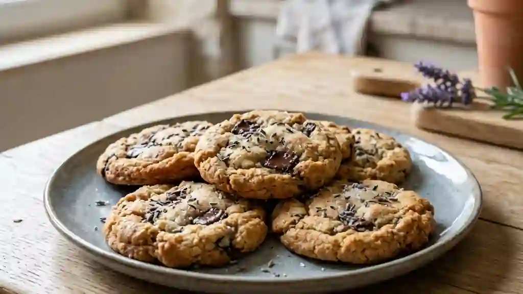 Cookies Croquants Lavande et Chocolat Noir - Photo de présentation