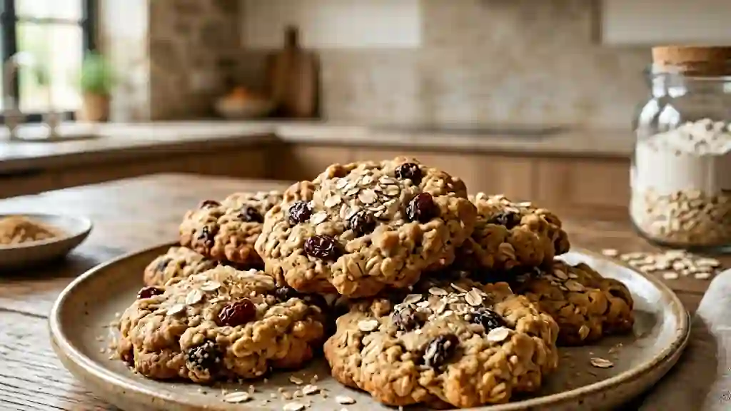 Cookies fondants à l'avoine et raisins secs - Photo de présentation