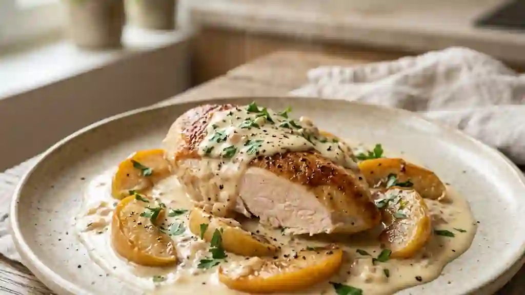 Poulet à la Normande Crème et Pommes - Photo de présentation