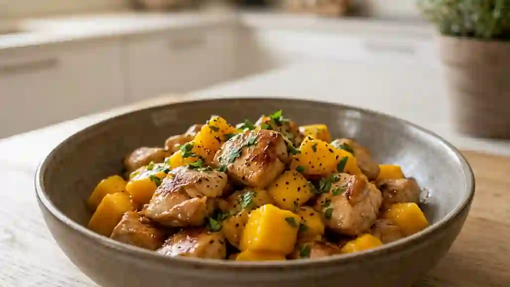 Poulet sauté à la mangue et au gingembre - Photo de présentation