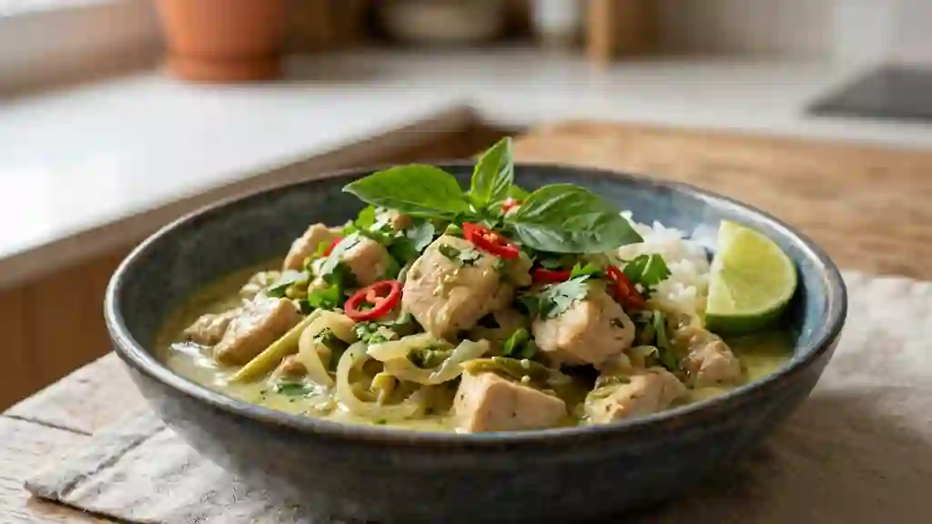 Poulet au curry vert et coco onctueux - Photo de présentation