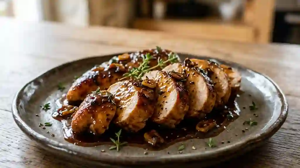 Poulet caramélisé au miel et balsamique - Photo de présentation