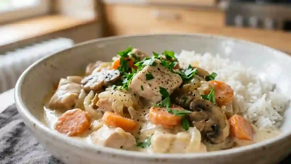 Blanquette de poulet comtoise crémeuse - Photo de présentation