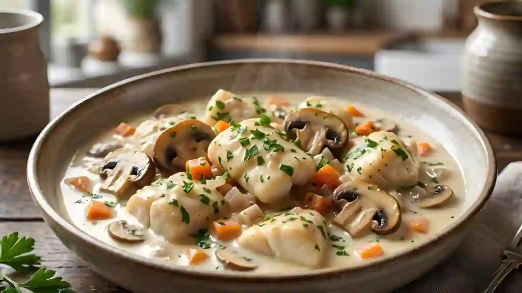 Blanquette de seiche fondante aux champignons - Photo de présentation