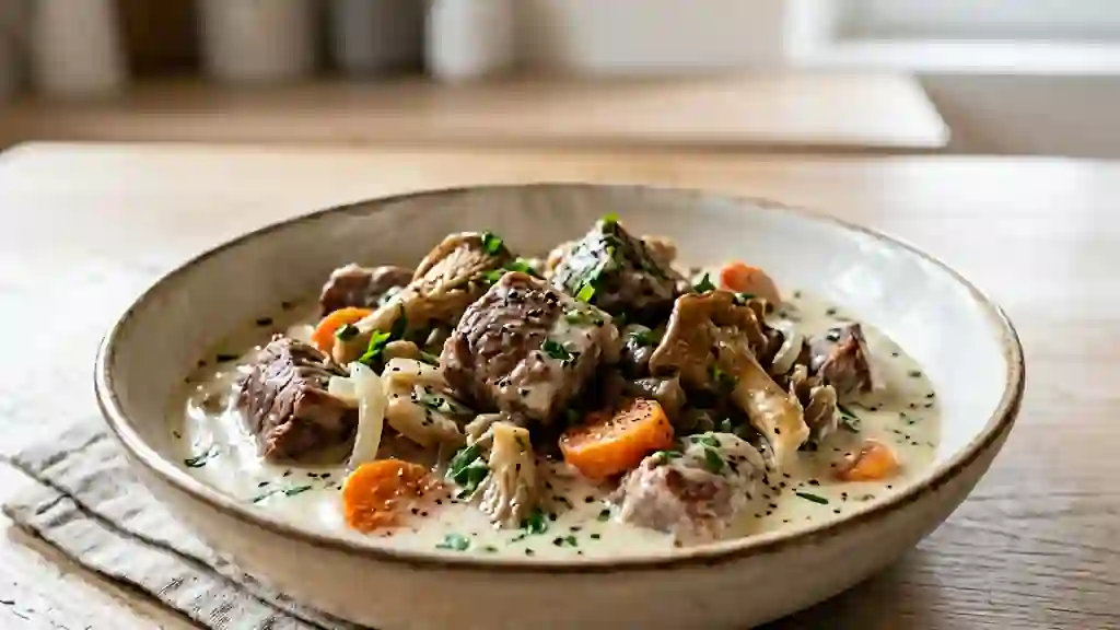 Blanquette de veau fondante aux pleurotes - Photo de présentation
