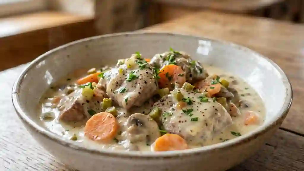 Blanquette de veau crémeuse et cornichons - Photo de présentation