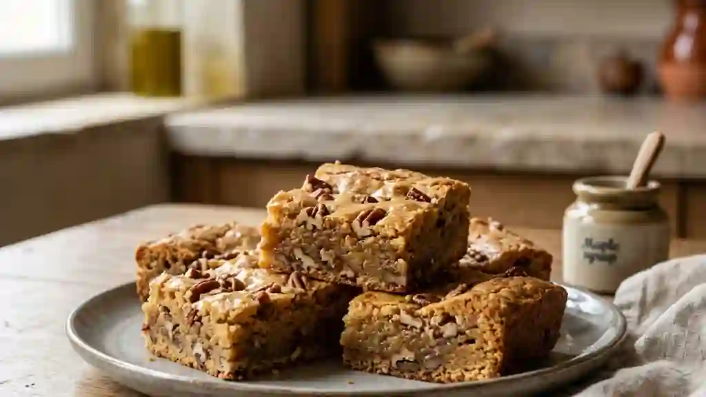 Blondie fondant à l’érable et pécan croquant - Photo de présentation
