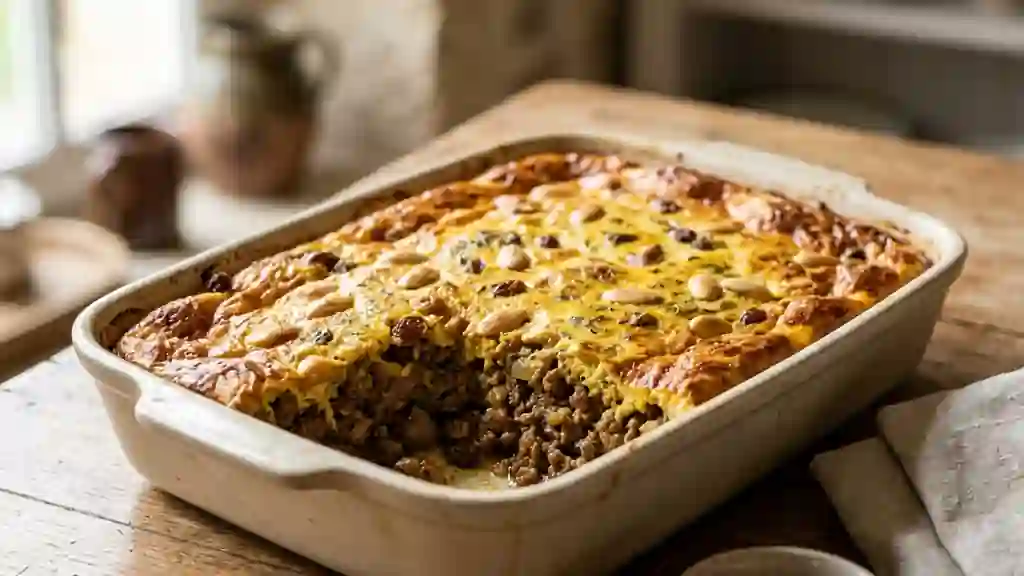 Bobotie au bœuf épicé et fondant - Photo de présentation