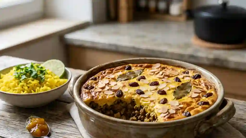 Bobotie du Cap aux épices et amandes croquantes - Photo de présentation