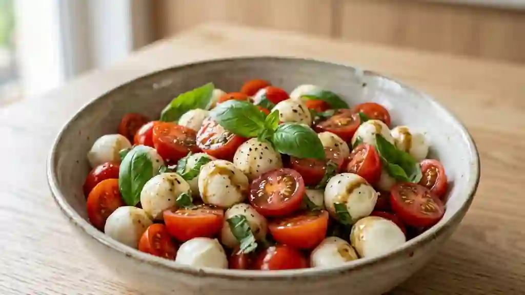 Bocconcini Fondants et Tomates Cerises au Basilic - Photo de présentation
