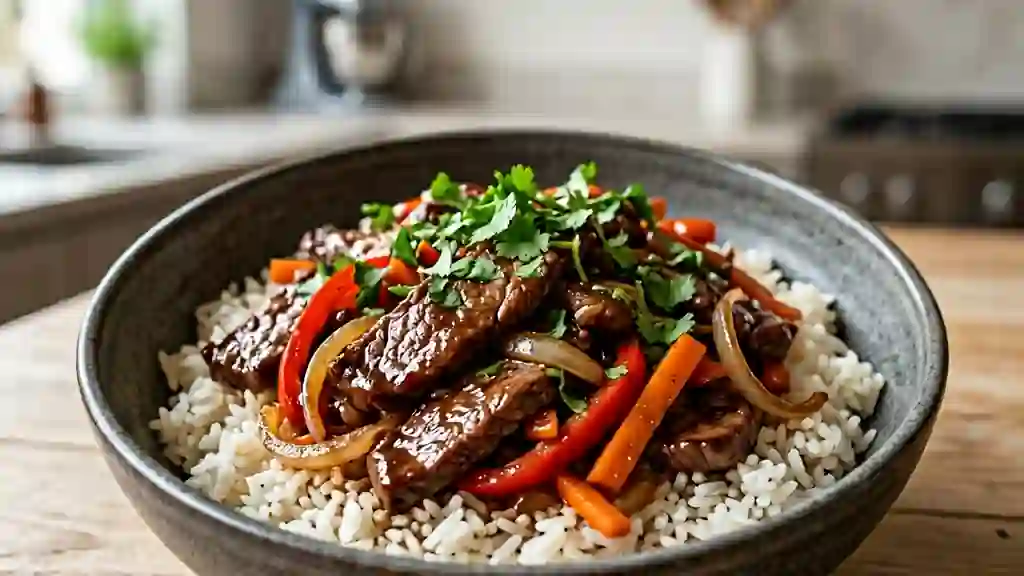 Wok de bœuf fondant aux cinq épices - Photo de présentation