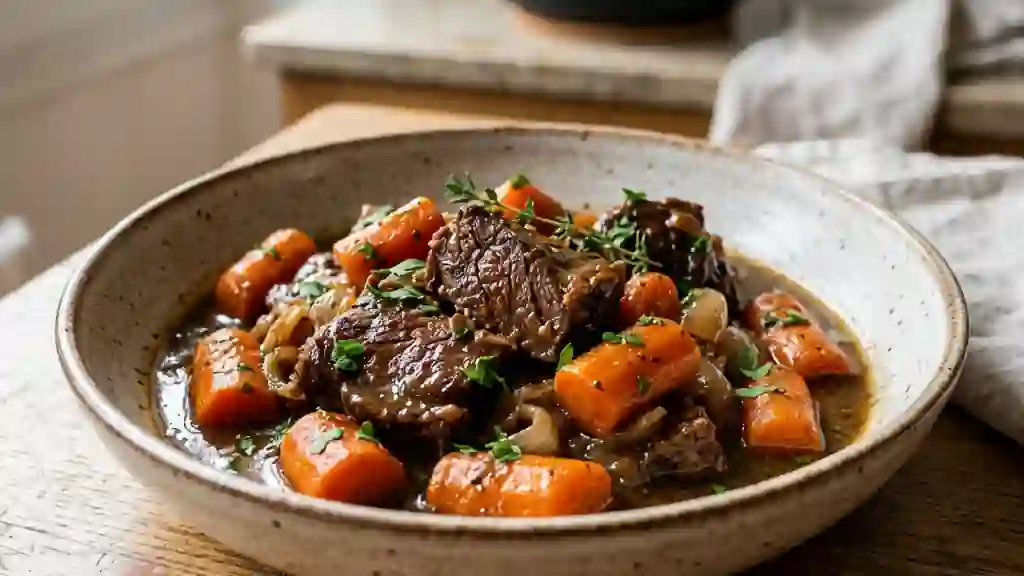 Bœuf braisé fondant aux carottes - Photo de présentation