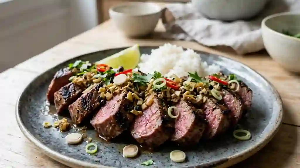 Bœuf grillé à la citronnelle et soja - Photo de présentation