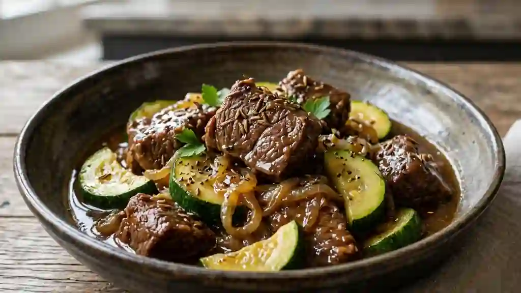Bœuf fondant aux courgettes et cumin - Photo de présentation