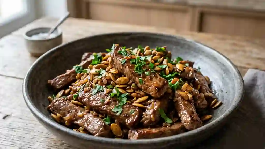 Émincé de bœuf au soja et courge grillée - Photo de présentation