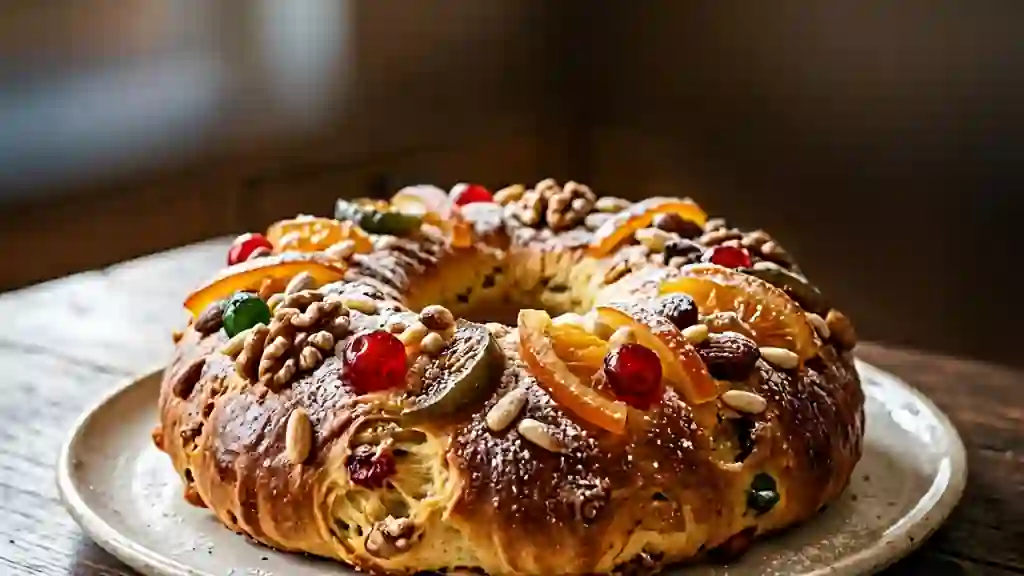 Bolo Rei Moelleux aux Fruits Confits et Noix - Photo de présentation