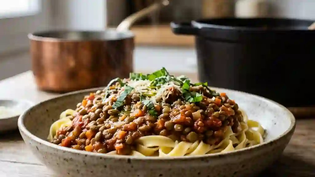 Bolognaise de lentilles fondante - Photo de présentation
