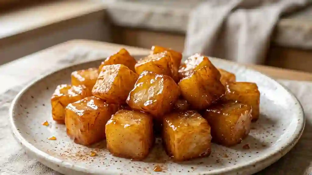 Dés de pommes de terre caramélisés à la cannelle - Photo de présentation
