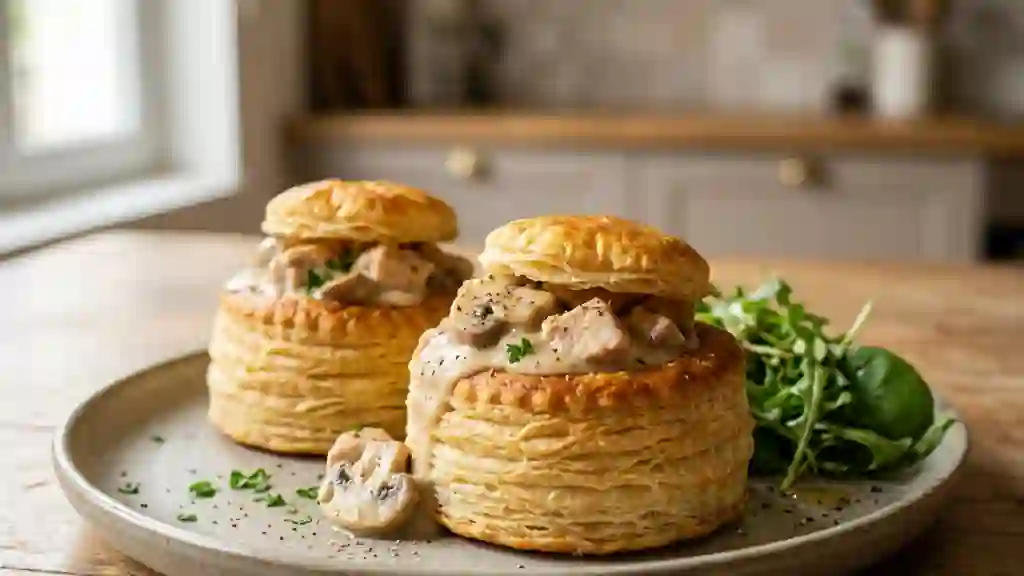 Bouchées à la reine croustillantes et crémeuses - Photo de présentation