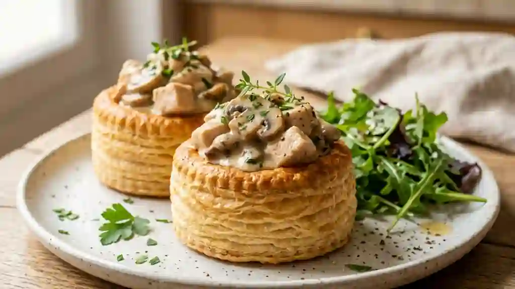 Bouchées à la reine croustillantes au poulet - Photo de présentation