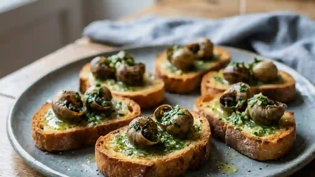 Croustillants d'escargots au beurre d'ail - Photo de présentation