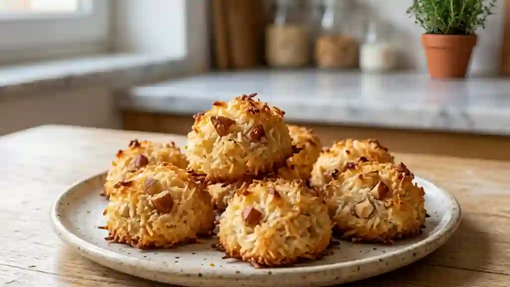 Bouchées coco-miel croquantes aux amandes - Photo de présentation