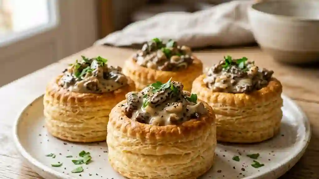 Bouchées croustillantes à la crème de morilles - Photo de présentation