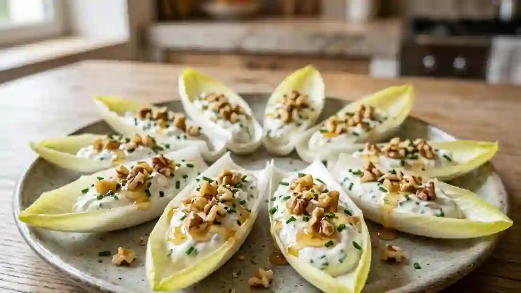 Bouchées d'endives craquantes au miel et noix - Photo de présentation