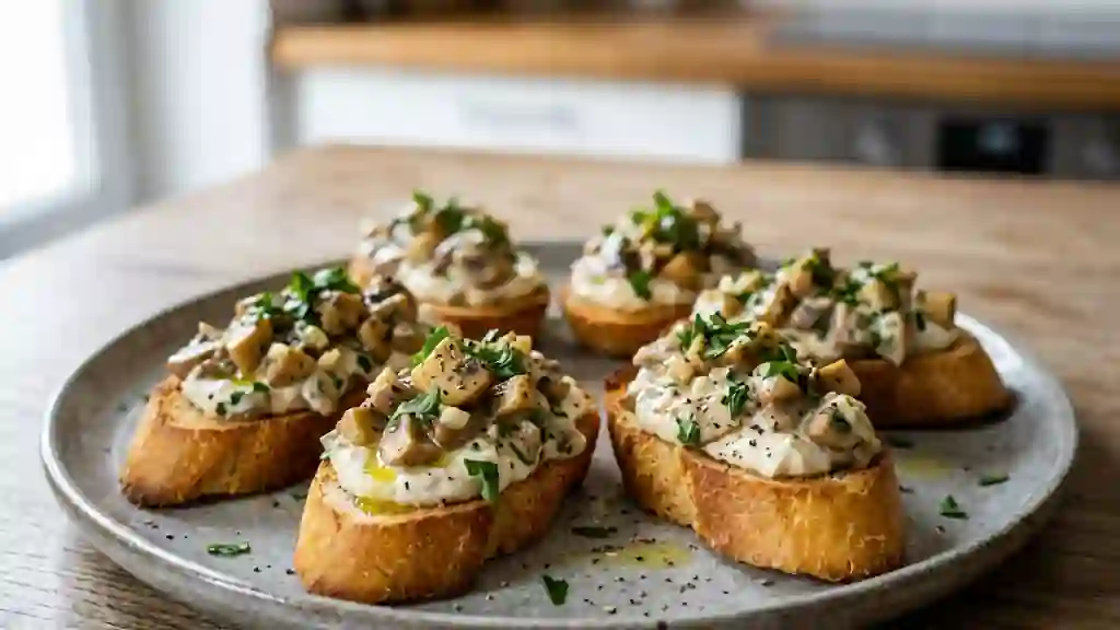 Bouchées fondantes champignons et mascarpone - Photo de présentation