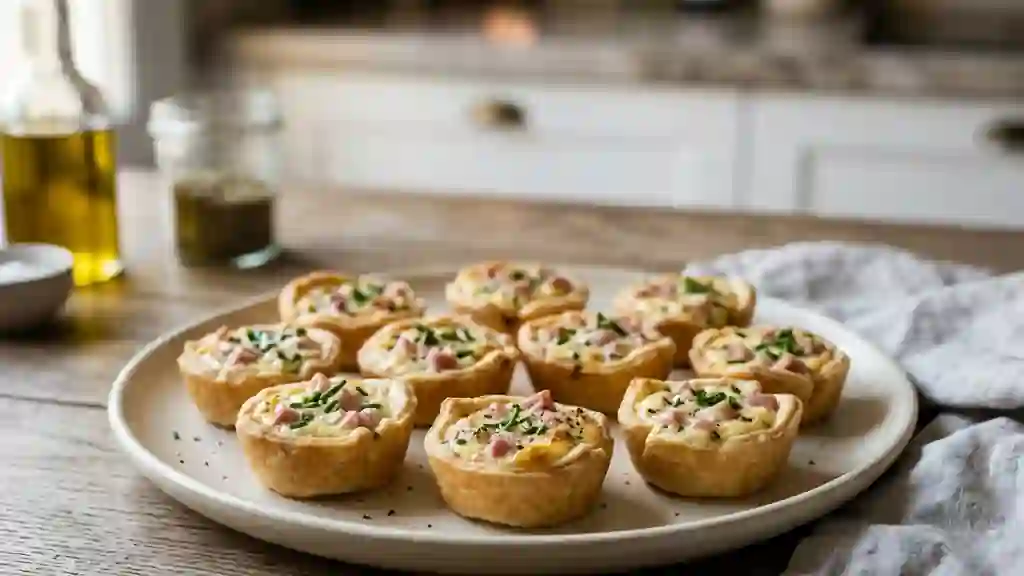 Bouchées croustillantes jambon et fromage frais - Photo de présentation