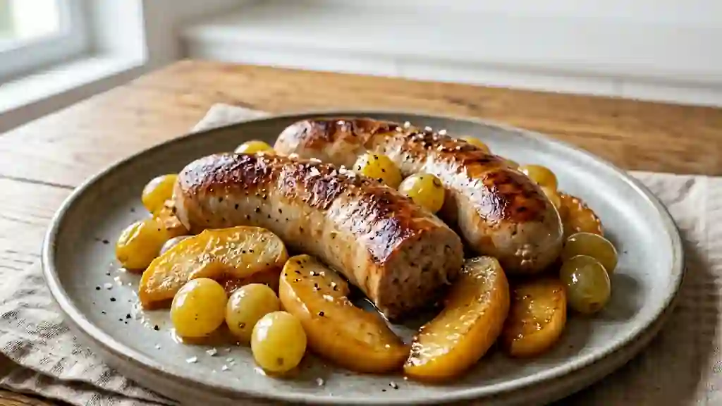 Boudin blanc caramélisé aux fruits d'automne - Photo de présentation
