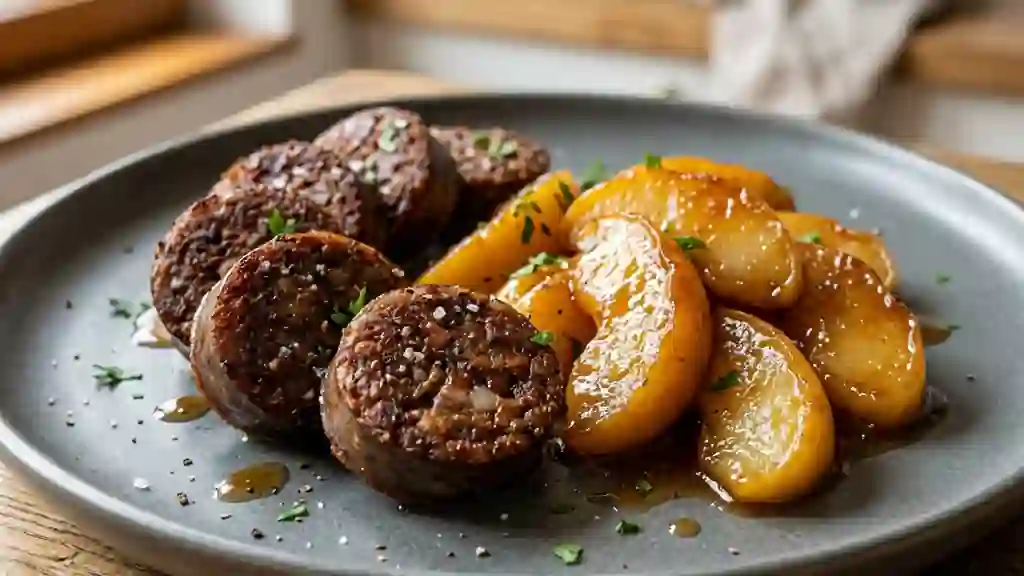 Boudin noir croustillant et pommes fondantes - Photo de présentation