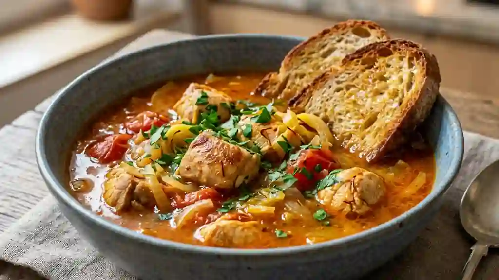 Bouillabaisse de poulet safranée au fenouil - Photo de présentation