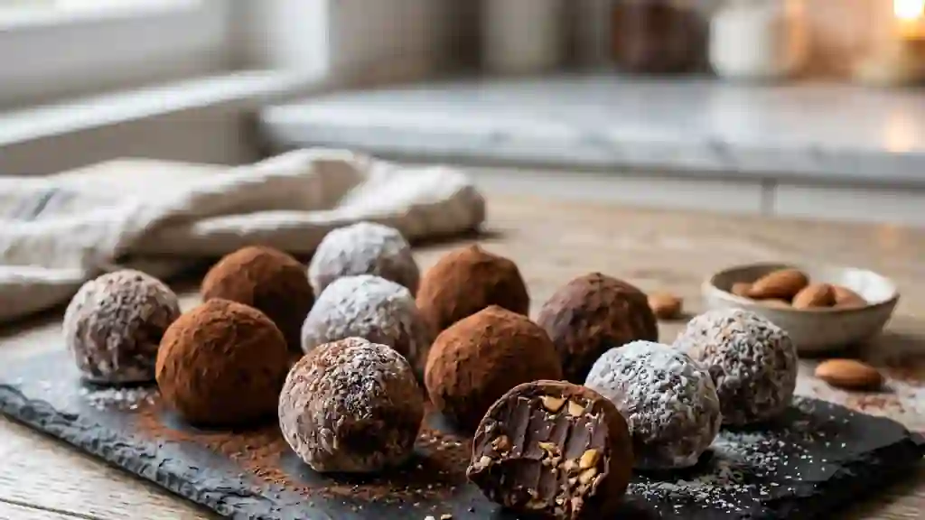 Truffes fondantes chocolat et amandes - Photo de présentation