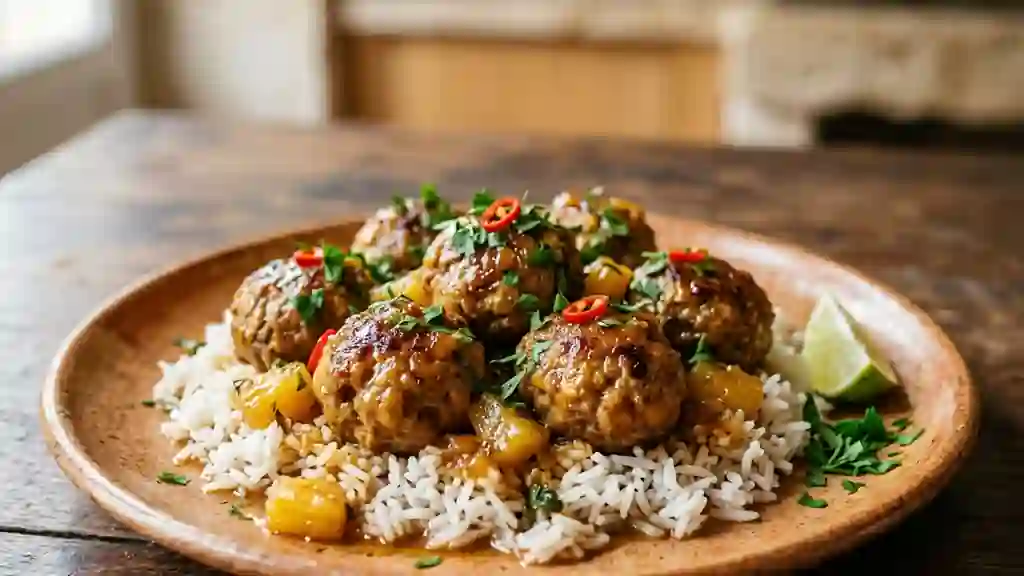 Boulettes bœuf-ananas fondantes et acidulées - Photo de présentation