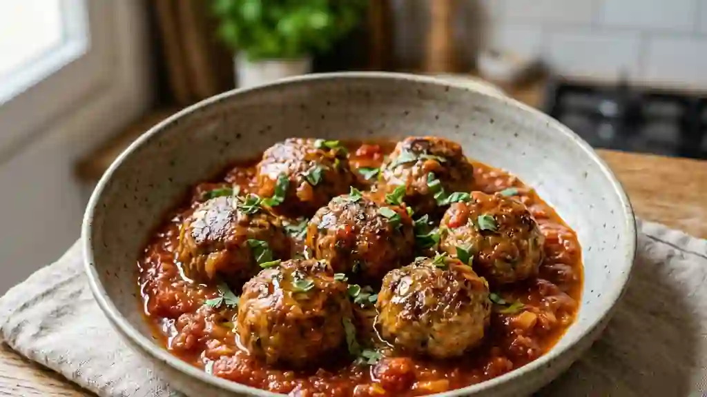 Boulettes de bœuf fondantes à la tomate - Photo de présentation