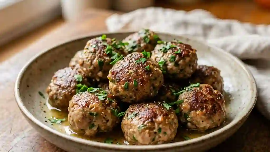 Boulettes de bœuf fondantes et dorées - Photo de présentation