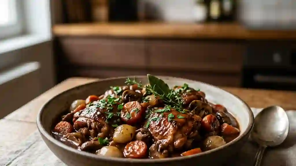 Bourguignon de volaille fondant et sauce onctueuse - Photo de présentation