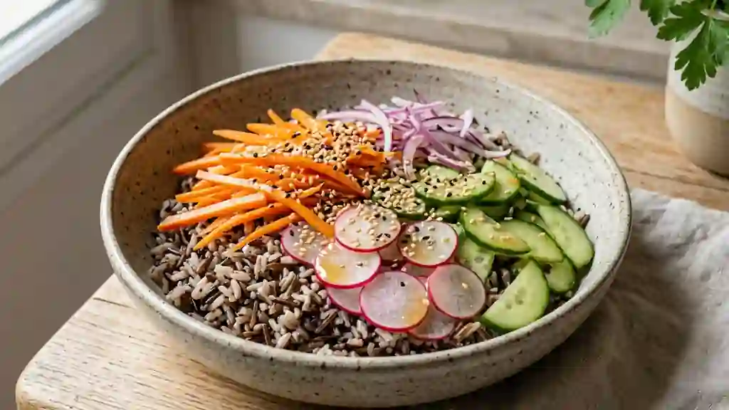 Rice Bowl sauvage et légumes acidulés - Photo de présentation